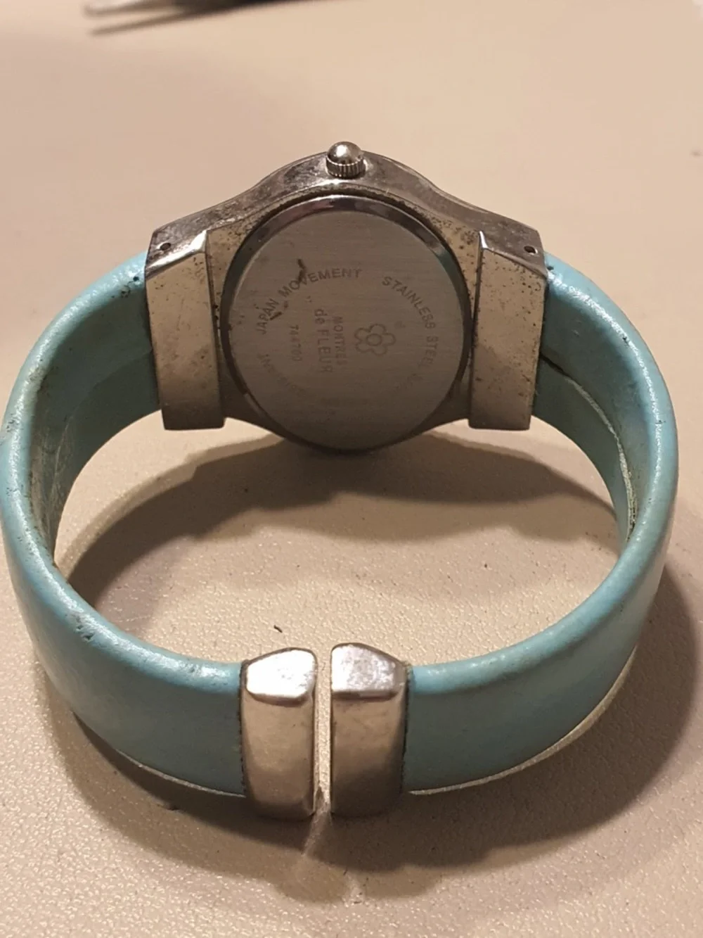 🦋10/$20🦋 Montres De Fleur Silver/Blue Rhinestone Women's Cuff Watch